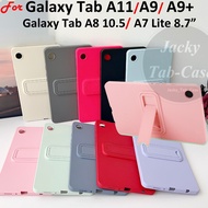 For SAMSUNG Galaxy Tab A11 A9 A9+ Plus A8 A7 Lite Fashion Macaron Color Stand Case Soft Silicone Bac