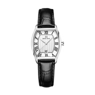 Solvil et Titus Barista Womens 3 Hands Date Quartz Watch in Silver White Dial and Black Leather Strap W06-02825-001