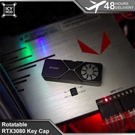 NVIDIA 3080 Graphics Card Figure Rotatable RTX3080 Key Caps Shift Keyboard Cap 3080 keycap DIY PC MOD GPU Water Cooler Modding