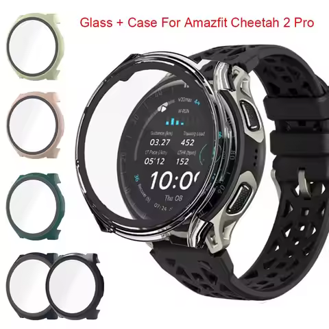 For Huami Amazfit Cheetah 2 Pro Case Full Cover Tempered Glass Protective Shell Bumper For Amazfit C
