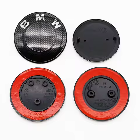 Carbon Fiber 50th Anniversary Front Rear Logo Kit for BMW 82mm 74mm Badge F30 F10 E46 E90 2-Pin Base