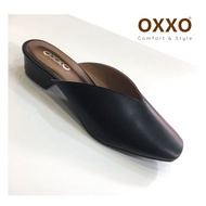 OXXO รองเท้าแฟชั่นหุ้มหัวเปิดหลังทรงหัวตัด หนังนิ่ม น้ำหนักเบา sm3320