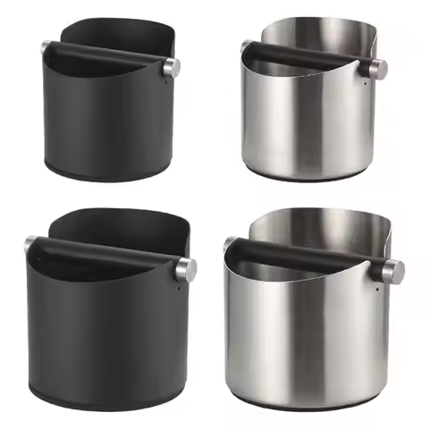 Stainless Steel Knock Box for Coffee with Removable Knock Bar Espresso Bin for Home Kitchen Office E