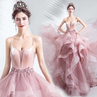 Quality Good New Pink Marriage 2023 Bride Evening Gown Dinner Dress Women For Debut 18 Years Old