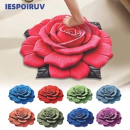 IESPOIRUV Peony Floor Mat, Absorbent Soft Flower Carpet, Portable Special-shaped Non-slip 40x40cm/60