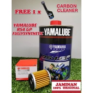 YAMALUBE 4T RS4GP RS4 GP RACING FULLY SYNTHETIC 10W40+FILTER YAMAHA 4T ENGINE OIL MINYAK HITAM LC135