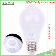 ERDIANS E27 PIR Motion Sensor Lamp 5W 9W 15W หลอดไฟ LED พร้อม Motion Sensor Night Light