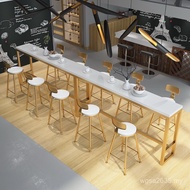 Combination Bar Table Solid Wood Long Strip Table Narrow Table Bar Household Table Chair Back Wall H