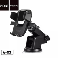 ที่วางมือถือในรถยนต์ HOLO A-03 วางได้ทั้งคอนโซลและติดกระจกหน้าภายในรถยนต์ หมุนได้ เหมาะกับโทรศัพท์มือถือขนาด 4.65 นิ้ว - 6.5 นิ้ว ของแท้ HOLO
