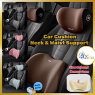 3D Memory Foam Car Headrest Waist Pillow Set 車墊座墊 腰枕 Car Accessories Car Cushion Neck Support Back S