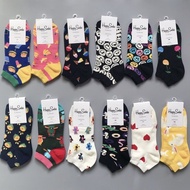 HappySocks Spring Summer Men's Ped Socks Burger French Fries Banana Bear Smiley Cartoon Ped Socks Th