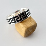 925 Sterling Silver Open Ring Meander for Man- Designed in Italy