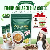 [GIFT FREE SHAMPOO] Fitgum Collagen Chia Coffee Bright Skin Drink 11 In 1 Chia Coffee, Fitgum 20X Co