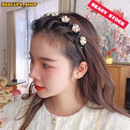 Skaf Rambut /Cekak Rambut/ Hairband Korean Style Pearl Flower Stylin