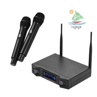 U2 UHF Wireless Microphone System 2 Handheld Mics &amp; 1 Receiver with LCD Display for Karaoke Home Entertainment Business Meeting Speech Classroom Teaching