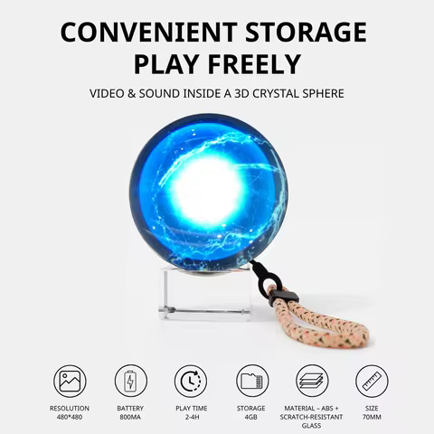 Customizable Glass Ball Creative 3D Crystal Ball Video
