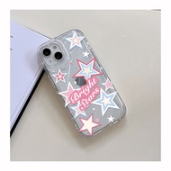 Goodcase🔥Ready Stock🔥IN style Pink Bright Stars Soft Tpu 3D Wavy Curved Luxury Ins Dazzle Laser  Phone case for iPhone 14 13 12 11 Pro Max X XR XS 7 8 Plus 12 13 Pro Max 15PRO MAXเคสนิ่มถุงลมกันกระ ปลอกซิลิโคนหรู เลเซอร์สะท้อนแสงเคสใส TPU เคสนิ่ม