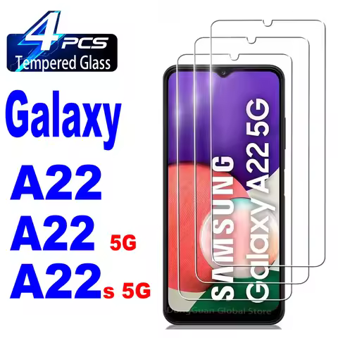 2/4Pcs Tempered Glass For Samsung Galaxy A22 A22s 5G Screen Protector Glass Film