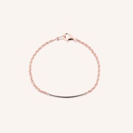 Two Tone Double Link Chain Bracelet, 18K Rose & White Gold