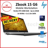 HP ZBook 15 G5/G6 15.6” Mobile Workstation 6-Core Intel Core i7 RAM 64GB DDR4 NVMe 1TB Nvidia P1000 