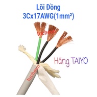 High quality TAIYO Copper core Japanese wire 3Cx17AWG(1mm2)