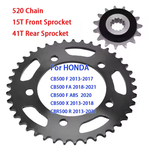 520 Chain 15T Front 41T Rear Sprocket for HONDA CB 500 CB500 2013-2021 CBR500 CBR 500 2013-2021 CB50
