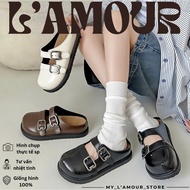 (1 SIZE BACK) Y2K Minimalist Cute 4P Women's Loafers, Open Heel Shoes - Katie Mule Shoes