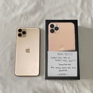 iPhone 11 Pro Max Gold 64 GB imei resmi terdaftar kmenperin, sinyal aktif all operator. Garansi imei