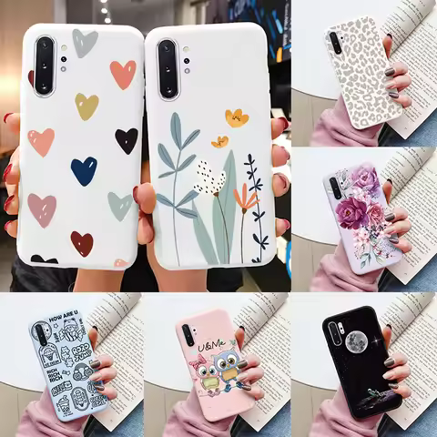 Soft Case For Samsung Galaxy Note 10 Note10 Plus Phone Cover Cute Flowers Butterfly Fundas TPU Coque