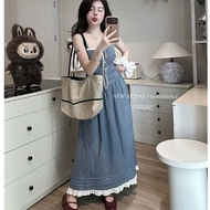 Beachwear set, 2-strap top set with long lace skirt T85(Z4)