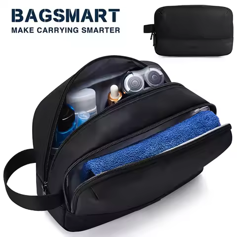 BAGSMART Large Capacity Toiletry Bag for Men Travel Toiletry Organizer Dopp Kit Waterproof Shaving B