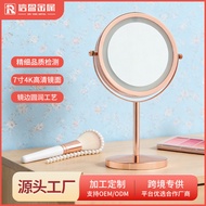 Source Manufacturer Metal Iron led Makeup Mirror with Light 5 Times Magnifying Mirror Dormitory Bedr