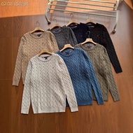 Tomm Men's Classic Twist Small Label Embroidered Warm Round Neck Sweater