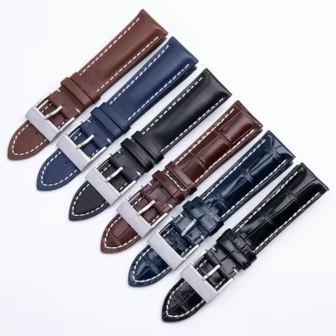 Italy Genuine Soft Leather Watchband 22mm 24mm For Breitling Strap For Premier Superocean Avenger Na