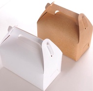 shop 15pcs/lot Wholesale Kraft paper Cake Box with handle,brown cup cake box with handle,wedding pap