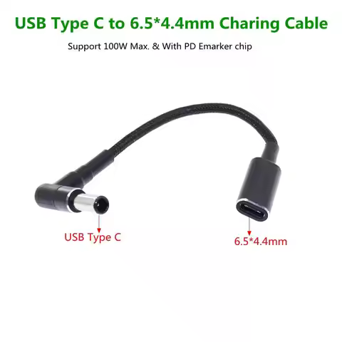 100W USB Type C to 6.5x4.4 6.5*4.4mm Male Plug Converter Laptop Charging Cable Cord for Sony LG Note