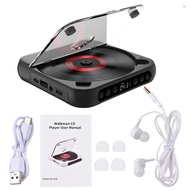 CD Player Portable BT Music Player CD Runner with Dustproof Cover 6 Modes A-B Repeat Timer Remote Co
