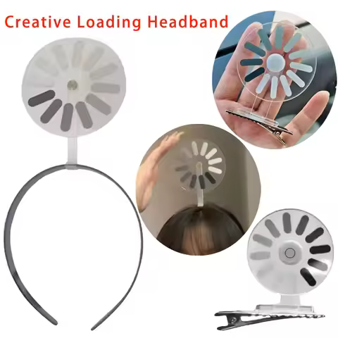 Loading Symbol Design Headband Shiny Hair Accessory Creative Unisex Hair Hoop Lightweight Rotating H