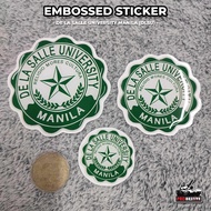 DLSU De La Salle University EMBOSSED STICKER PADHESSIVE