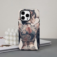 TEMU A Stylish And -one Film Case Featuring A Tattooed Mature Woman, Designed To Shocks And Protect 