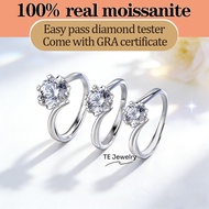 0.5ct 1ct 2ct moissnaite ring 925 Sterling silver wedding engagement moissanite diamond Rings with G