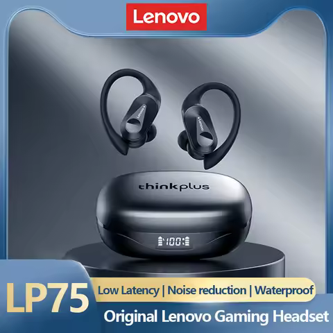 New Lenovo LP75 OWS Wireless Bluetooth Earphones Gaming Noise Canceling Headphones LED Power Display