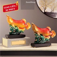 Arowana Fish Statue Crossing Vu Mon, Feng Shui Statue, Housewarming and Grand Opening Gift
