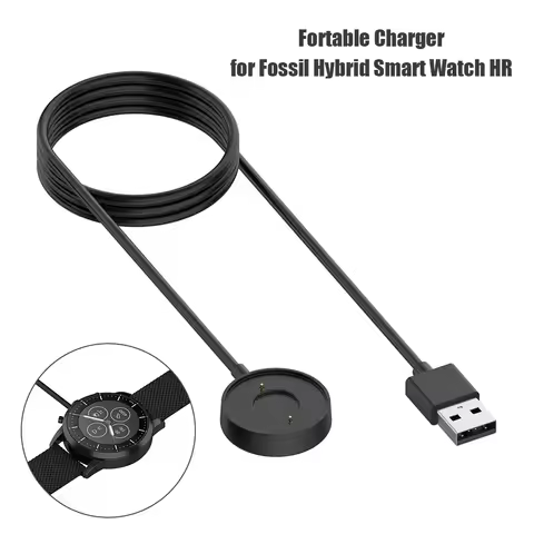 1m Charger Cable Fast Charging Cord Fashionable Dial Wristwatch Present for Fossil Hybrid HR Smartwa