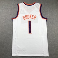 Embroidered Basketball Jersey White Booker Suns Basketball Jersey