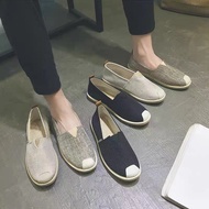 .Ready Stock   kasut loafer lelaki kasut sarung lelaki kasut separuh lelaki Spring Linen Kanvas