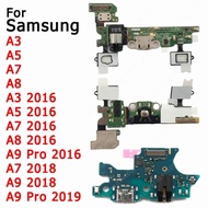 Usb Connector Charging Port For Samsung Galaxy A8 A9 Pro 2019 A3 A5 2016 A7 2018 Charge Board Plate Ribbon Socket Parts