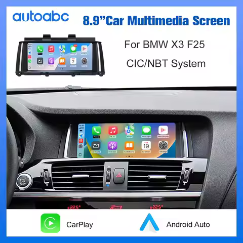 8.9" For the BMW X3 F25 X4 F26 CIC/NBT System Wireless CarPlay Android Auto Navigation Monitor touch