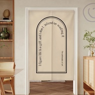 American Door Curtain Split Style Noren Rod Pocket Kitchen Linen Noren Doorway Hanging Half-Curtain for Cafe Shop Decor