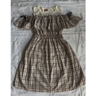 ricca ricca&me strawberry chocolate pattern dress off shoulder cute spring skirt axes femme liz lisa